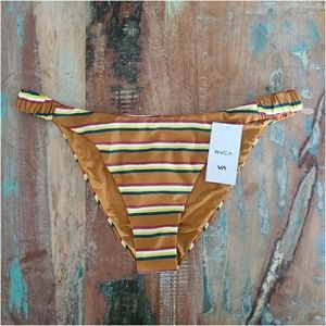 NWT RVCA Striped Medium Coverage Bikini Bottom